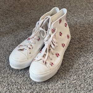 Floral High-Top Sneakers